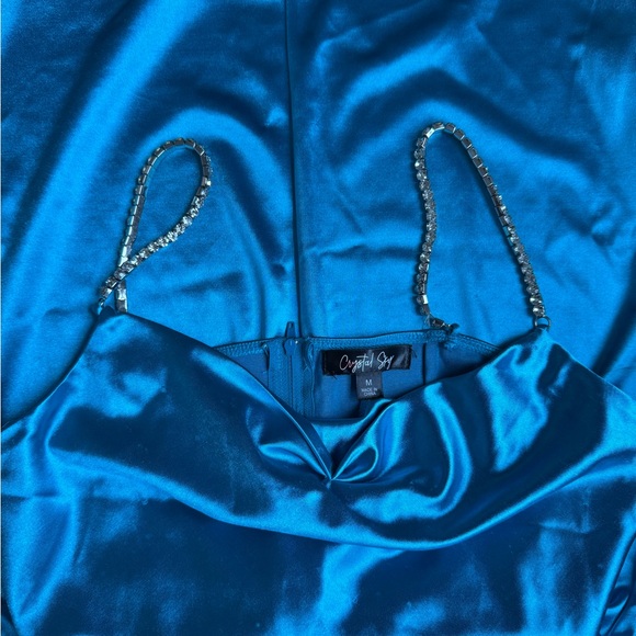 Crystal Sky Mini Dress — Teal - Picture 5 of 5